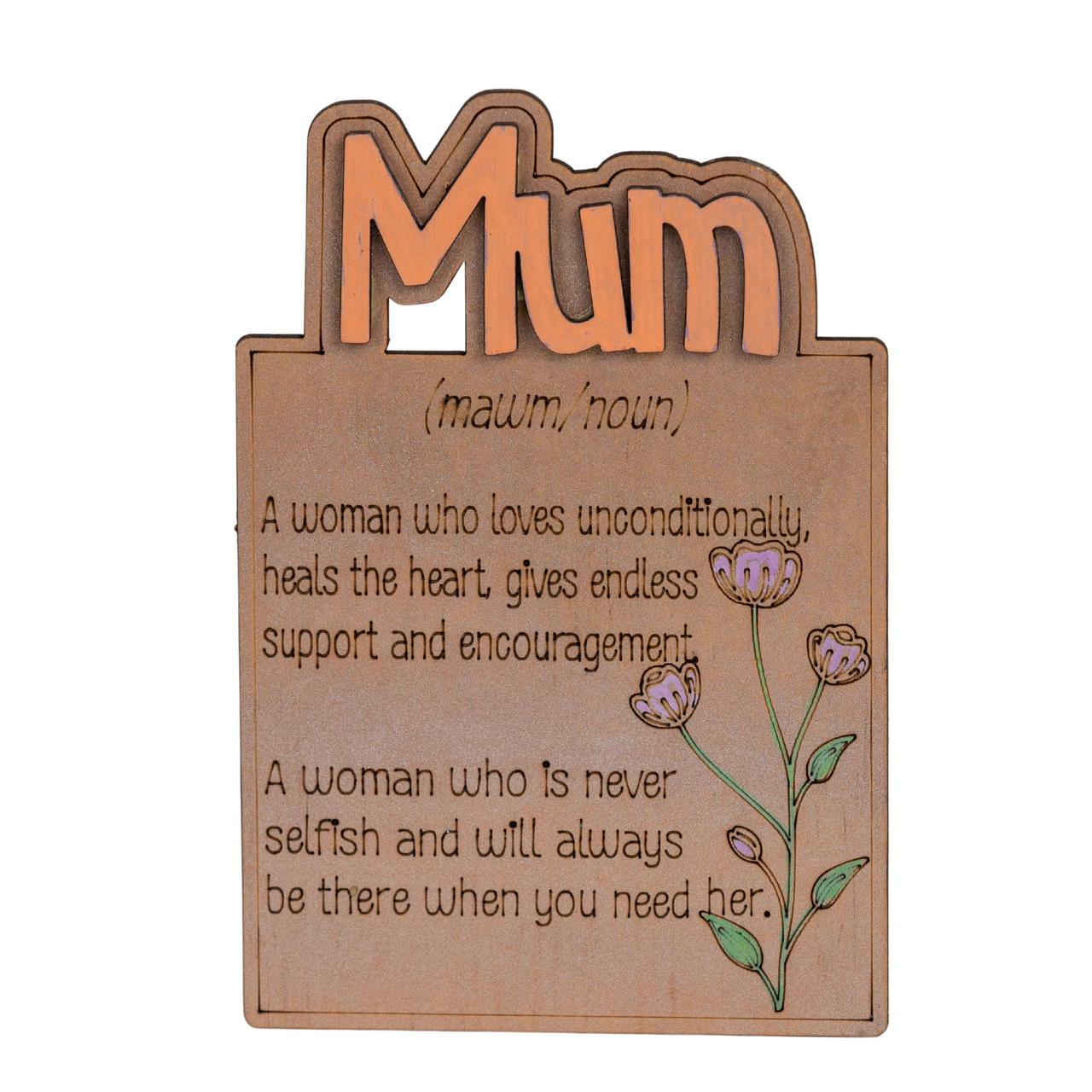 Mother Days Plaque - Mum raised - Unicorn Fart Productions