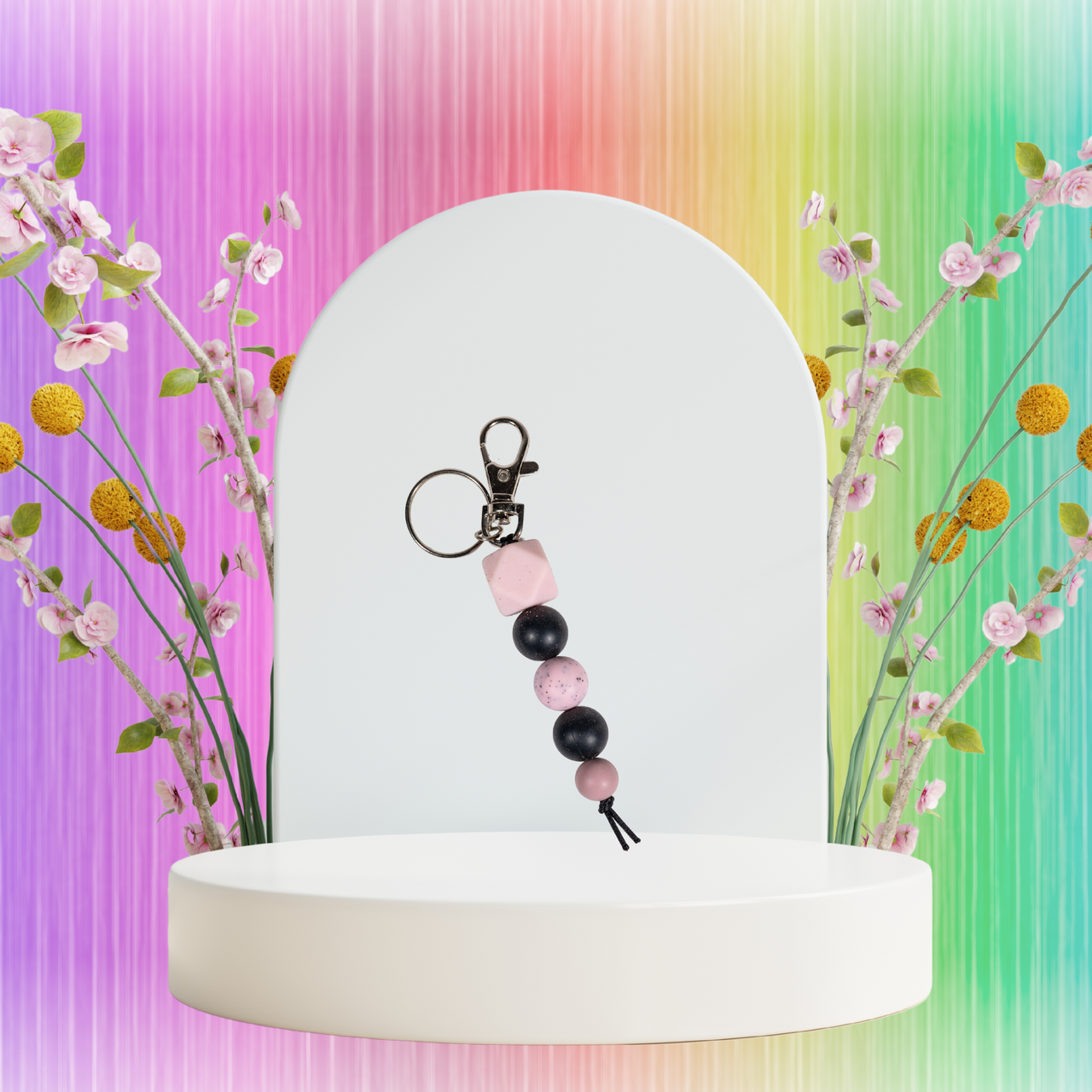 Silicone keychain with clip - Unicorn Fart Productions