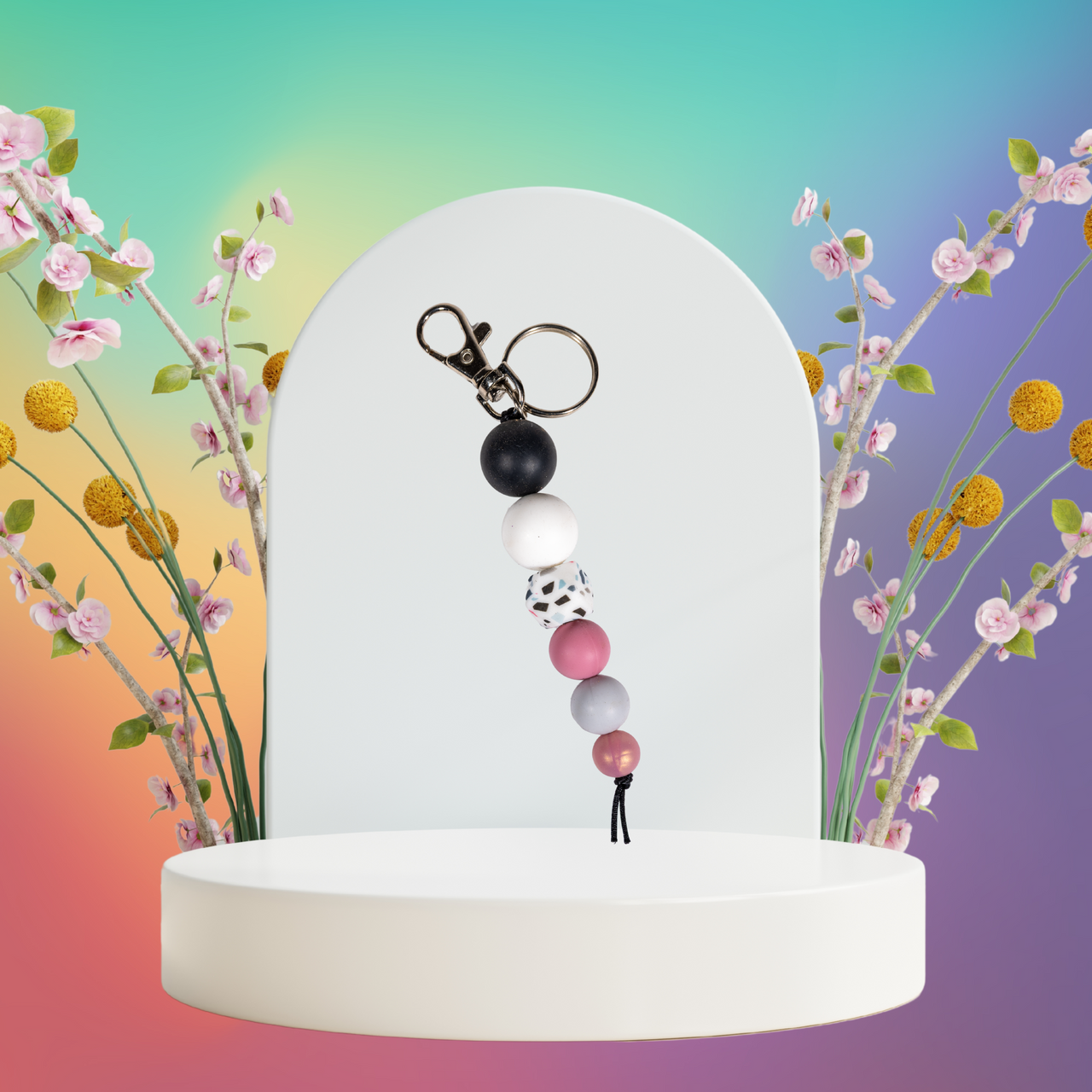 Silicone keychain with clip - Unicorn Fart Productions