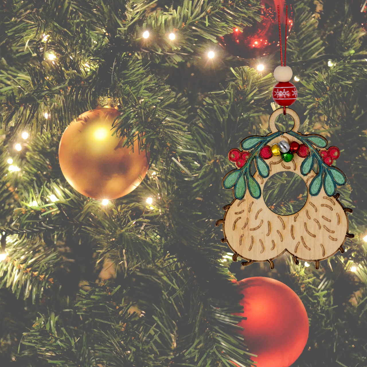 Mistletoe Mischief Ornament - Unicorn Fart Productions