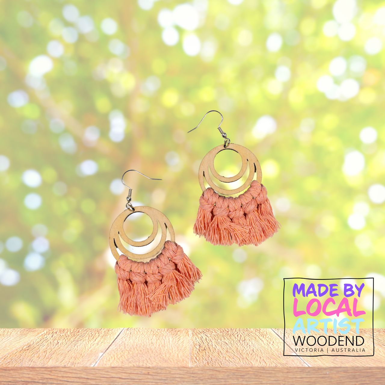 Macramé Earrings - Circles - Unicorn Fart Productions