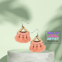 Macramé Earrings - Triangle Round - Unicorn Fart Productions