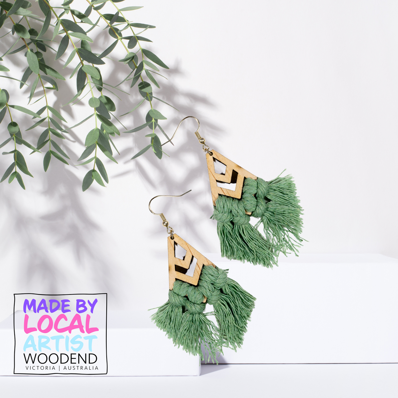 Macramé Earrings - Diamond - Unicorn Fart Productions