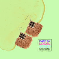 Macramé Earrings - Square Lattice - Unicorn Fart Productions