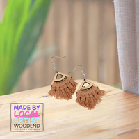 Macramé Earrings - Triangle curve - Unicorn Fart Productions
