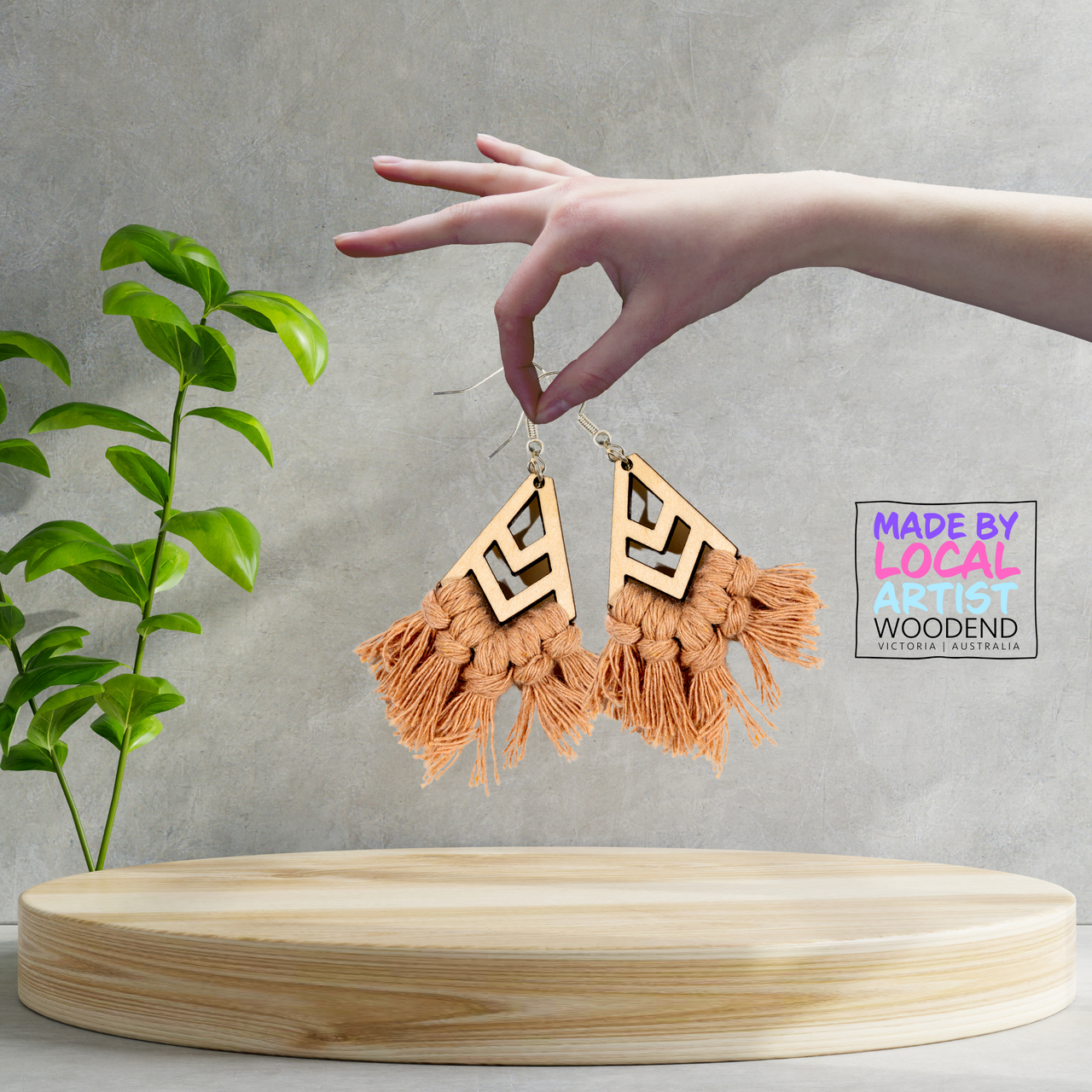 Macramé Earrings - Diamond - Unicorn Fart Productions