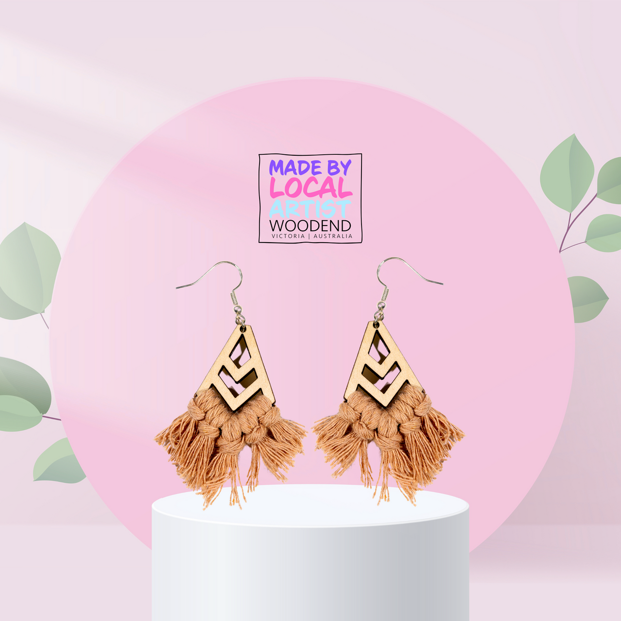 Macramé Earrings - Diamond - Unicorn Fart Productions