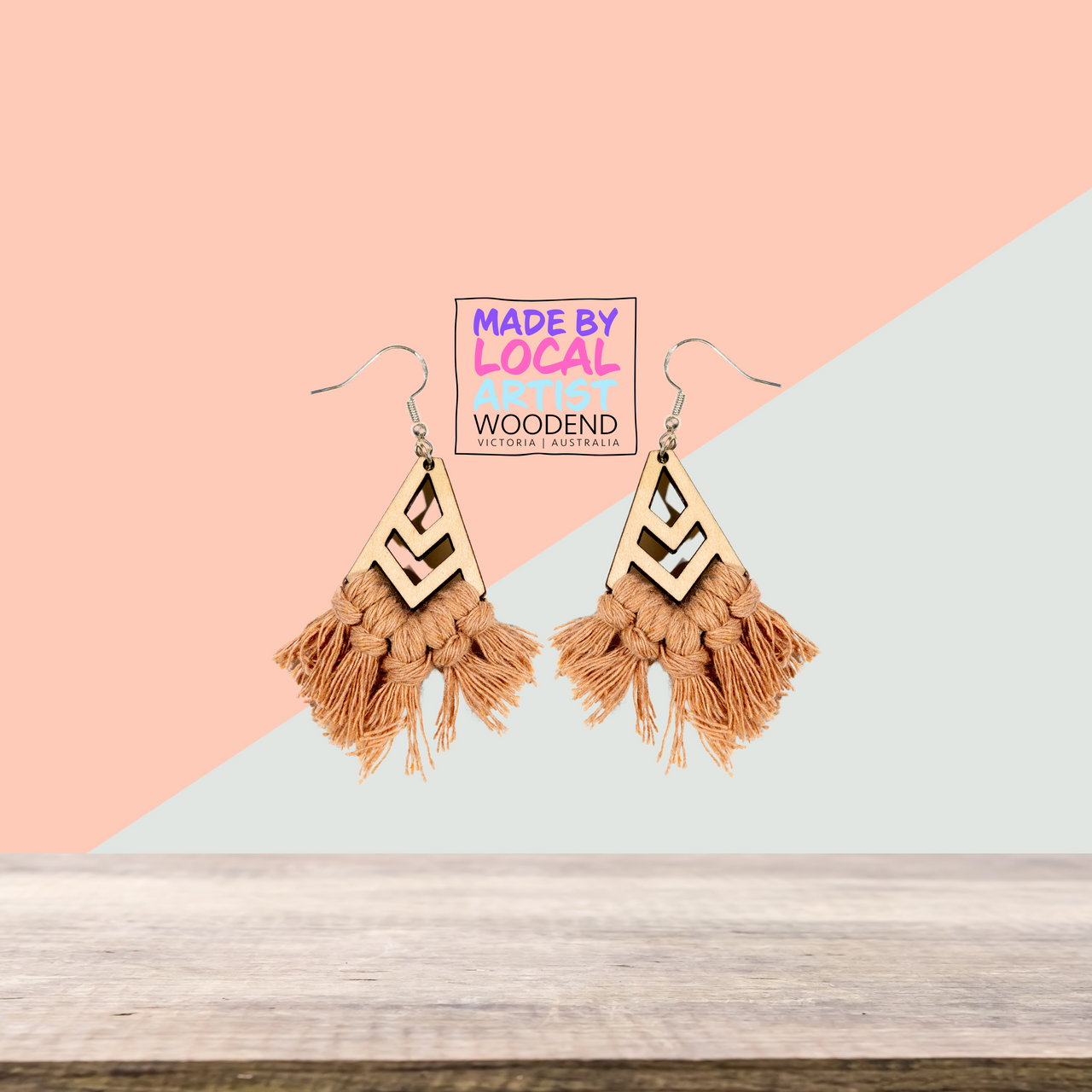 Macramé Earrings - Diamond - Unicorn Fart Productions