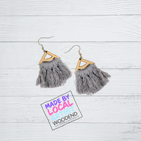 Macramé Earrings - Triangle curve - Unicorn Fart Productions