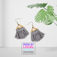 Macramé Earrings - Triangle curve - Unicorn Fart Productions