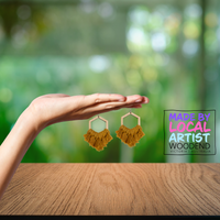 Macramé Earrings - Hexagon - Unicorn Fart Productions