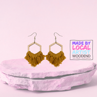 Macramé Earrings - Hexagon - Unicorn Fart Productions