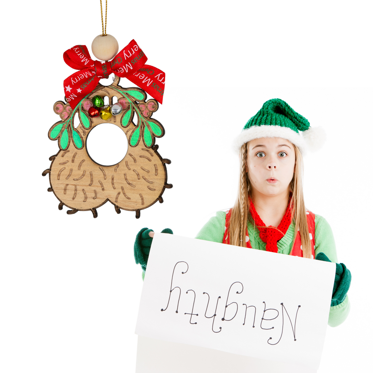 Mistletoe Mischief Ornament - Unicorn Fart Productions