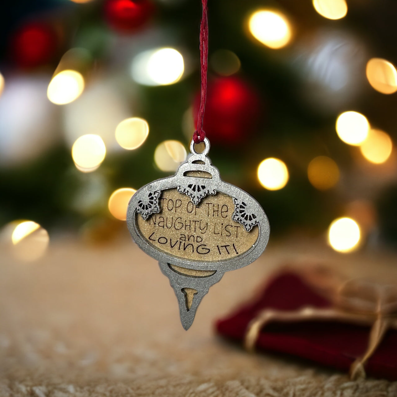 Naughty List Xmas Tree Decoration - Unicorn Fart Productions