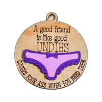 Friends are like Good Undies Tree Decoration - Pick your Colour - Unicorn Fart Productions