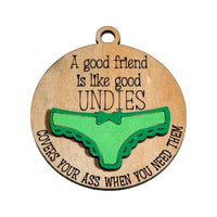 Friends are like Good Undies Tree Decoration - Pick your Colour - Unicorn Fart Productions