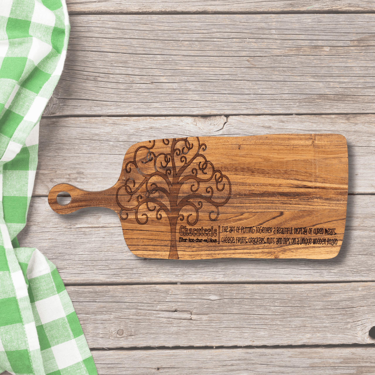 Charcuterie with Tree Serving Board With Handle - Unicorn Fart Productions