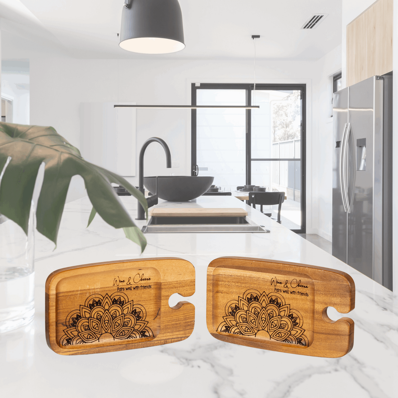 Cheese / Wine Board Pair- Wine & Cheese, Pairs well with Friends Pattern - Unicorn Fart Productions