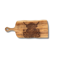 Highland Cow Serving Board With Handle - Unicorn Fart Productions