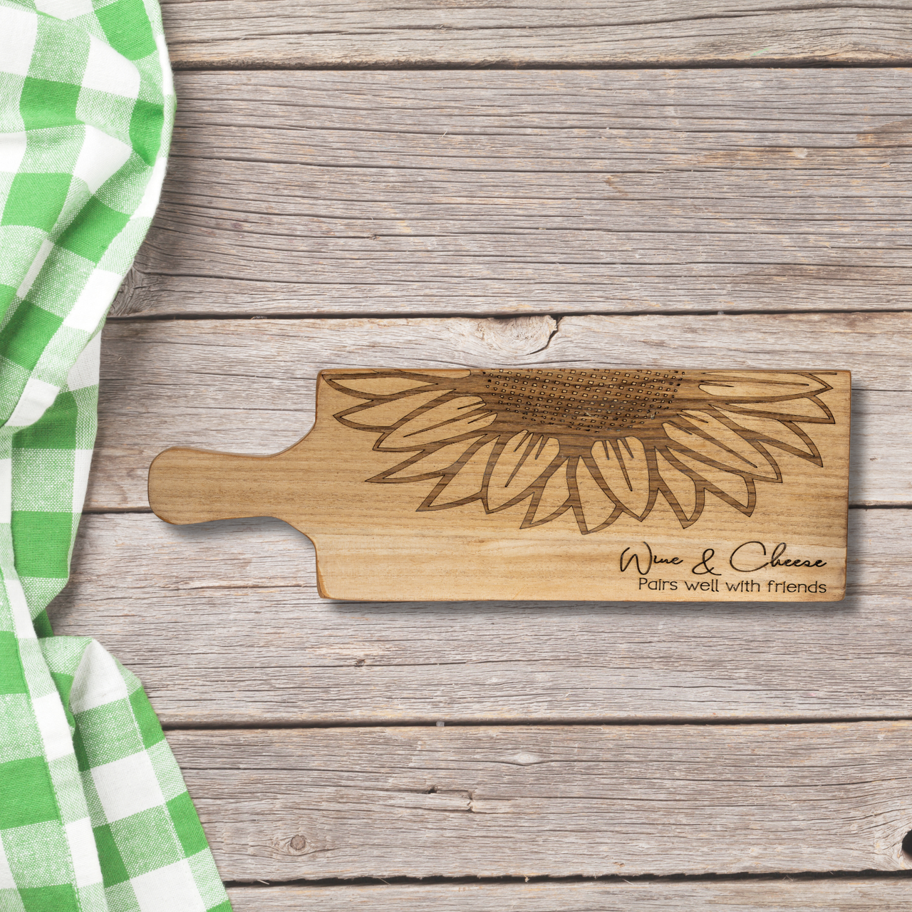 Wine and Cheese Serving Board with Handle - Unicorn Fart Productions