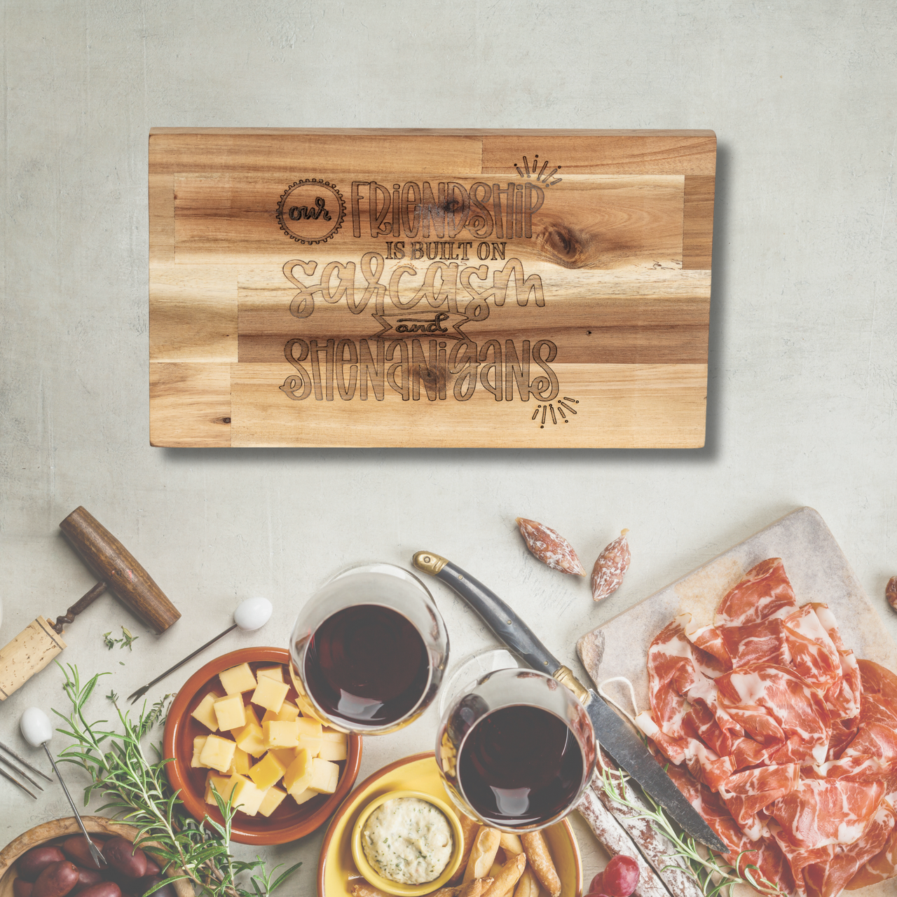 Wooden Board - Friendship is built on Sarcasm - Unicorn Fart Productions