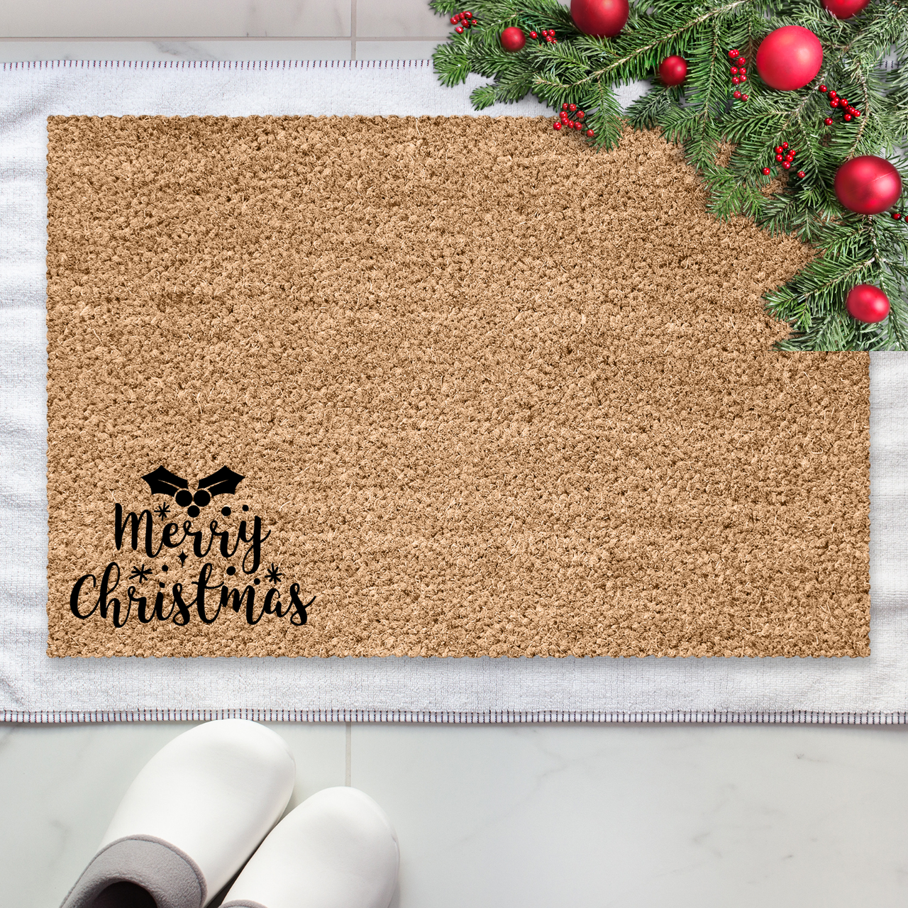 Merry Christmas Holy LC Doormat - Unicorn Fart Productions