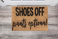 Shoes off pants optional V2 Doormat - Unicorn Fart Productions