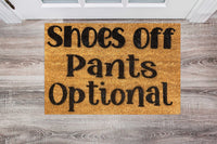Shoes off pants optional V3 Doormat - Unicorn Fart Productions