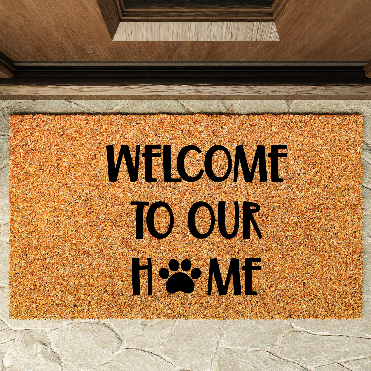 Welcome to our home paw print Doormat - Unicorn Fart Productions