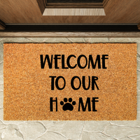 Welcome to our home paw print Doormat - Unicorn Fart Productions