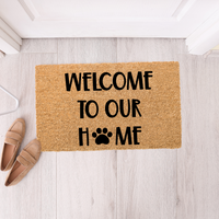 Welcome to our home paw print Doormat - Unicorn Fart Productions