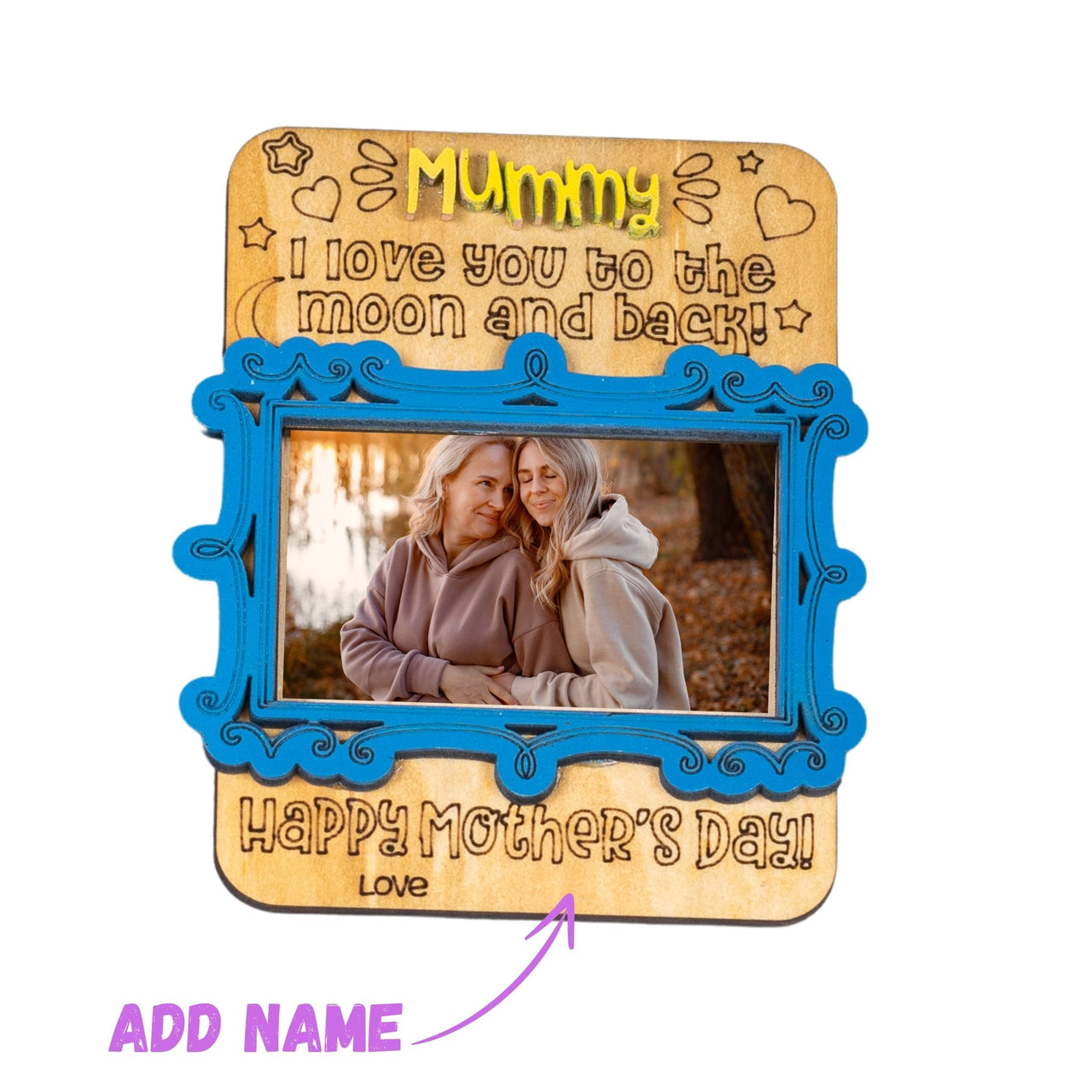 I Love you to the moon and Back Custom Photo Frame - Unicorn Fart Productions