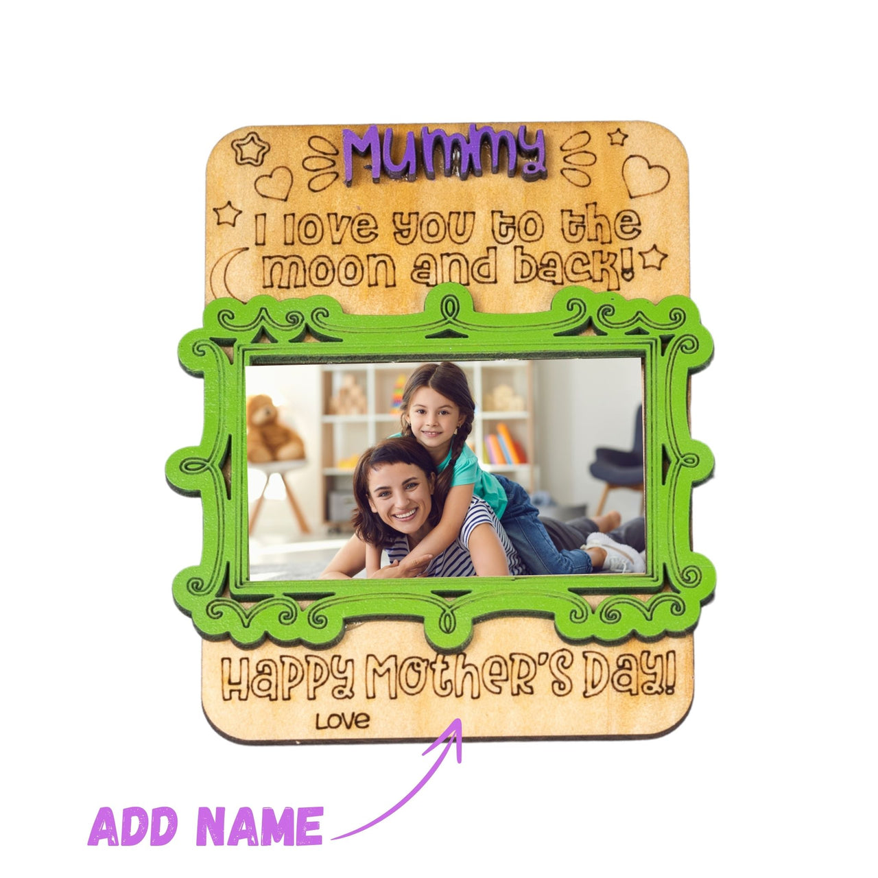 I Love you to the moon and Back Custom Photo Frame - Unicorn Fart Productions