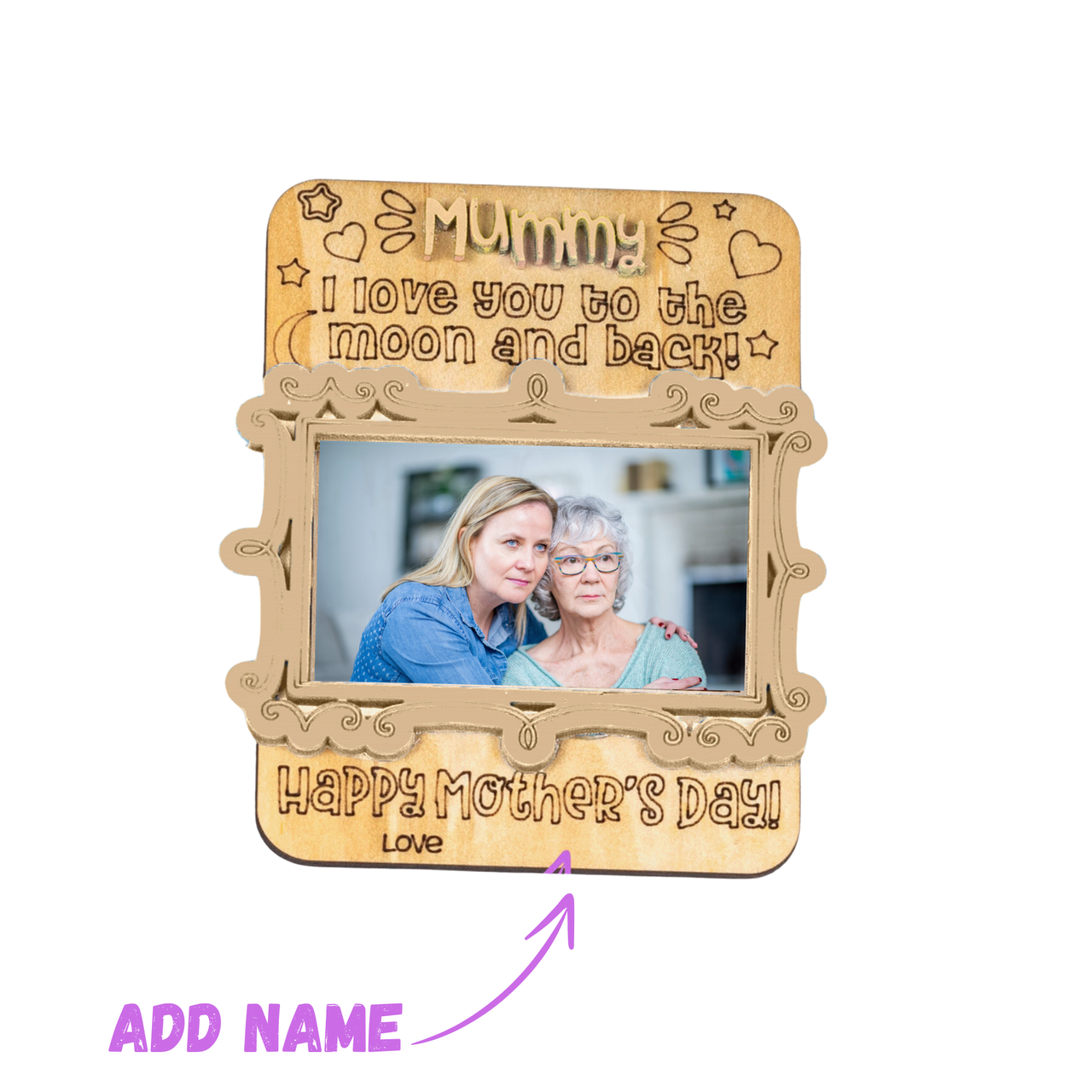 I Love you to the moon and Back Custom Photo Frame - Unicorn Fart Productions