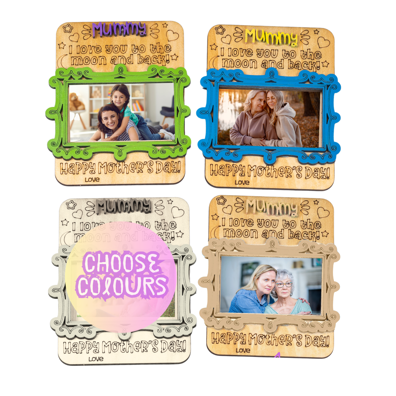 I Love you to the moon and Back Custom Photo Frame - Unicorn Fart Productions