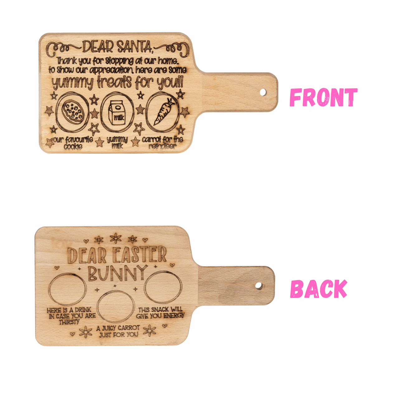 Christmas/Easter Treats Board with handle - Unicorn Fart Productions