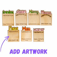 Custom Mother Days Timber sign - show off Kids Artwork - Unicorn Fart Productions