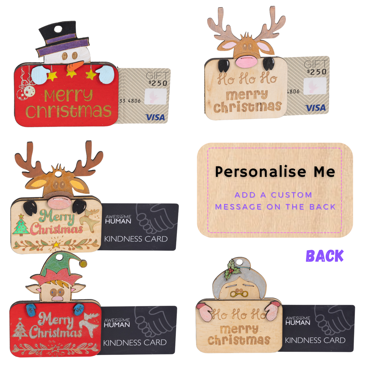 Personalised Christmas Gift Card Holders - Unicorn Fart Productions