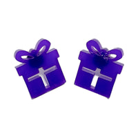 Present with Ribbon Acrylic Stud Earrings - Unicorn Fart Productions