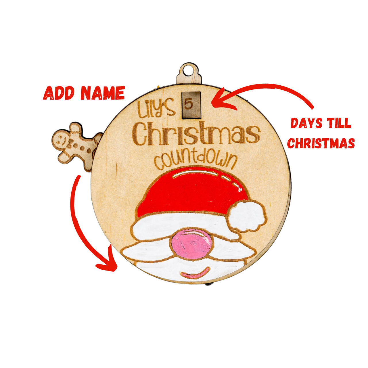 Personalised Christmas Countdown Ornaments - Unicorn Fart Productions