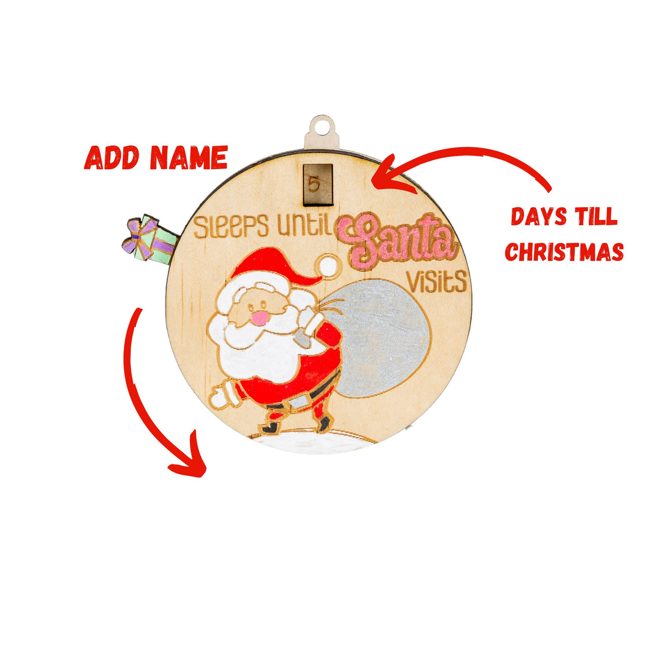 Personalised Christmas Countdown Ornaments - Unicorn Fart Productions