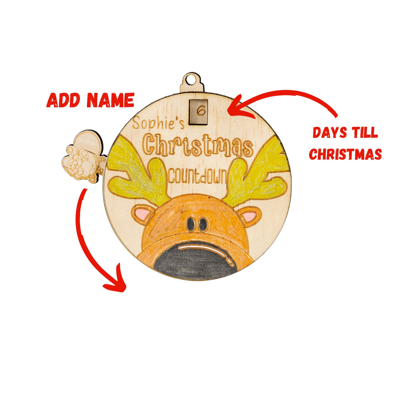 Personalised Christmas Countdown Ornaments - Unicorn Fart Productions