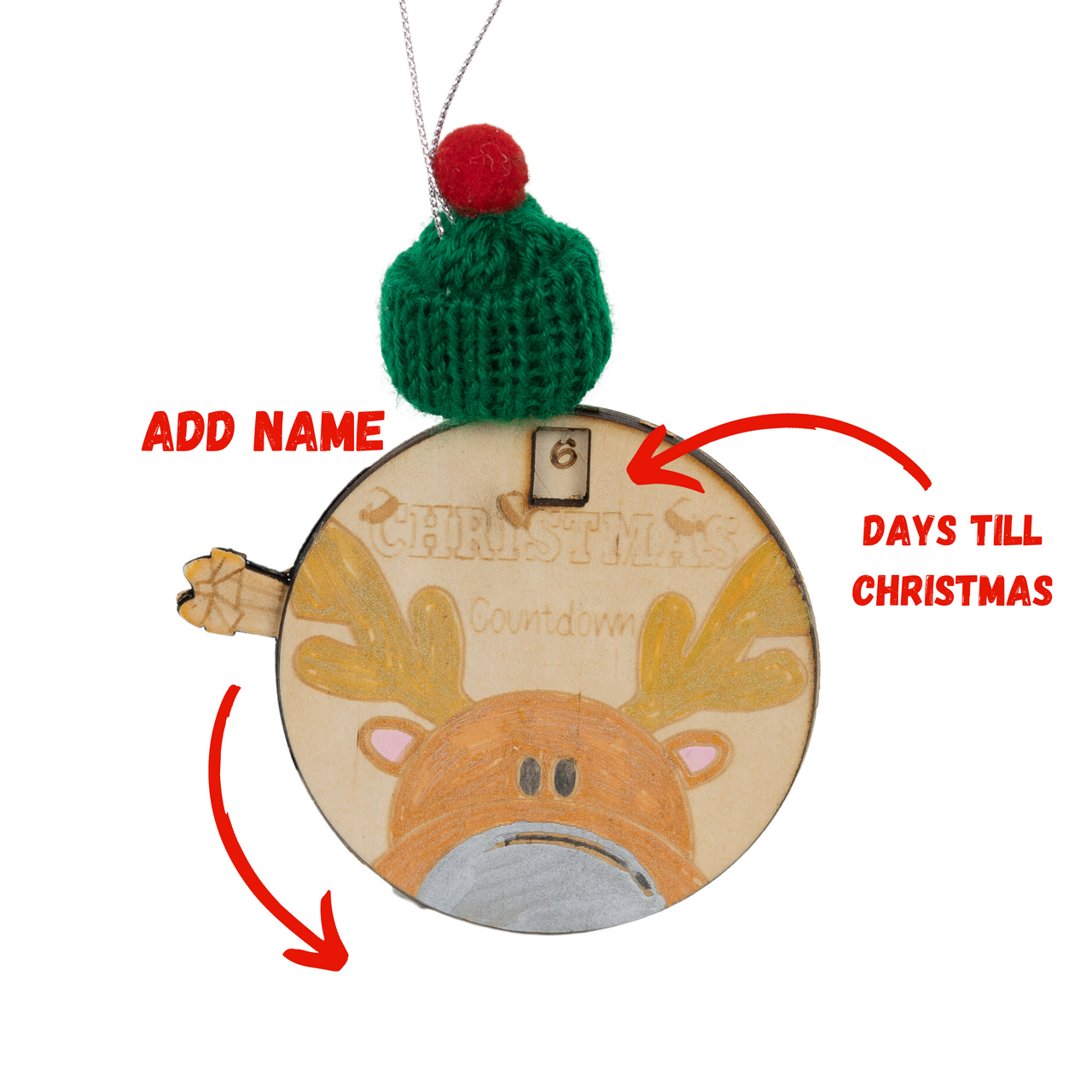 Personalised Christmas Countdown Ornaments - Unicorn Fart Productions