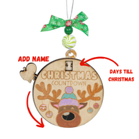 Personalised Christmas Countdown Ornaments - Unicorn Fart Productions