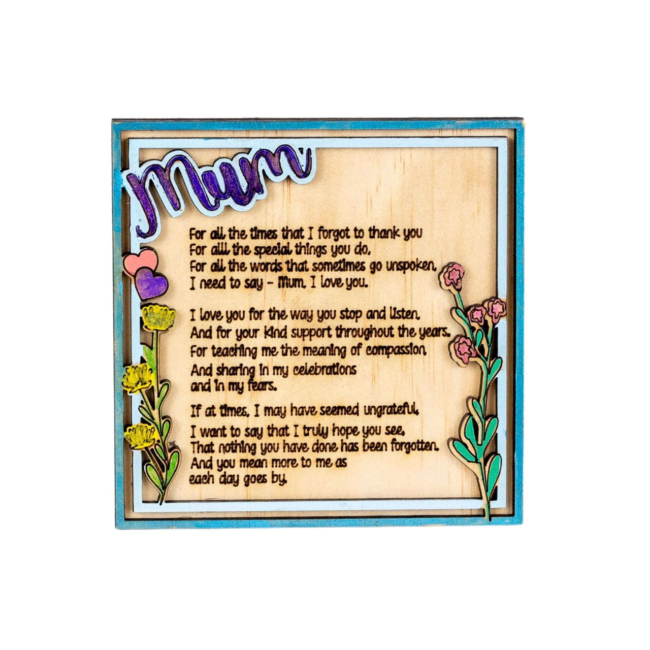 3D Mum Plaques - Unicorn Fart Productions