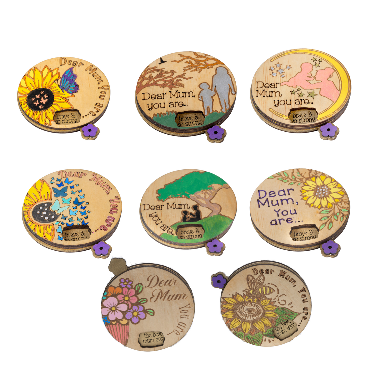 Handcrafted Timber Spinning Affirmation Wheel - Unicorn Fart Productions