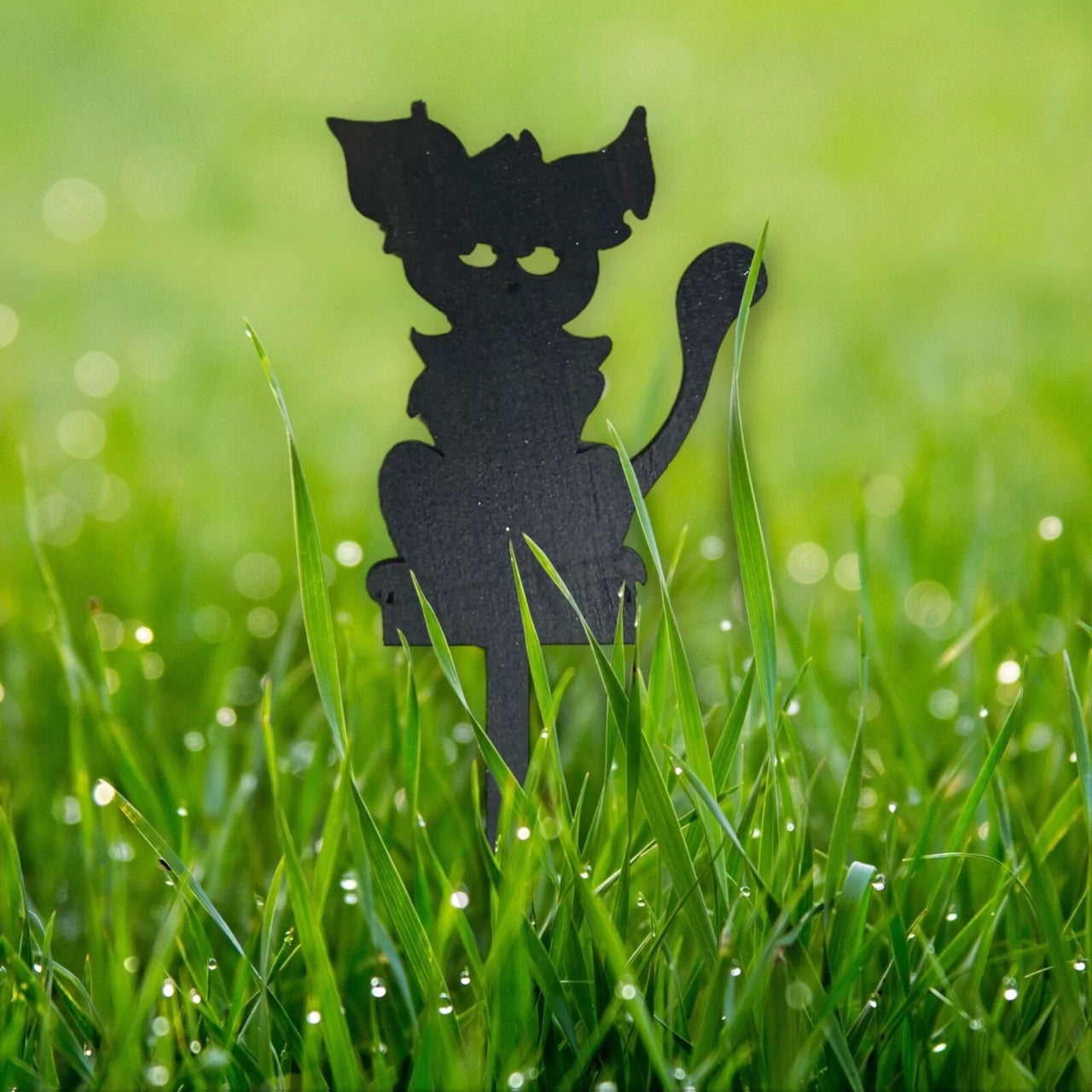 Handmade plant stakes with a difference -Cat Sitting - Unicorn Fart Productions