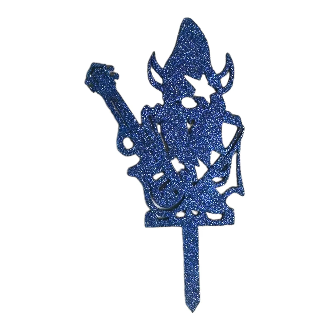 Handmade plant stakes with a difference -Sparkling Blue Wizard - Unicorn Fart Productions