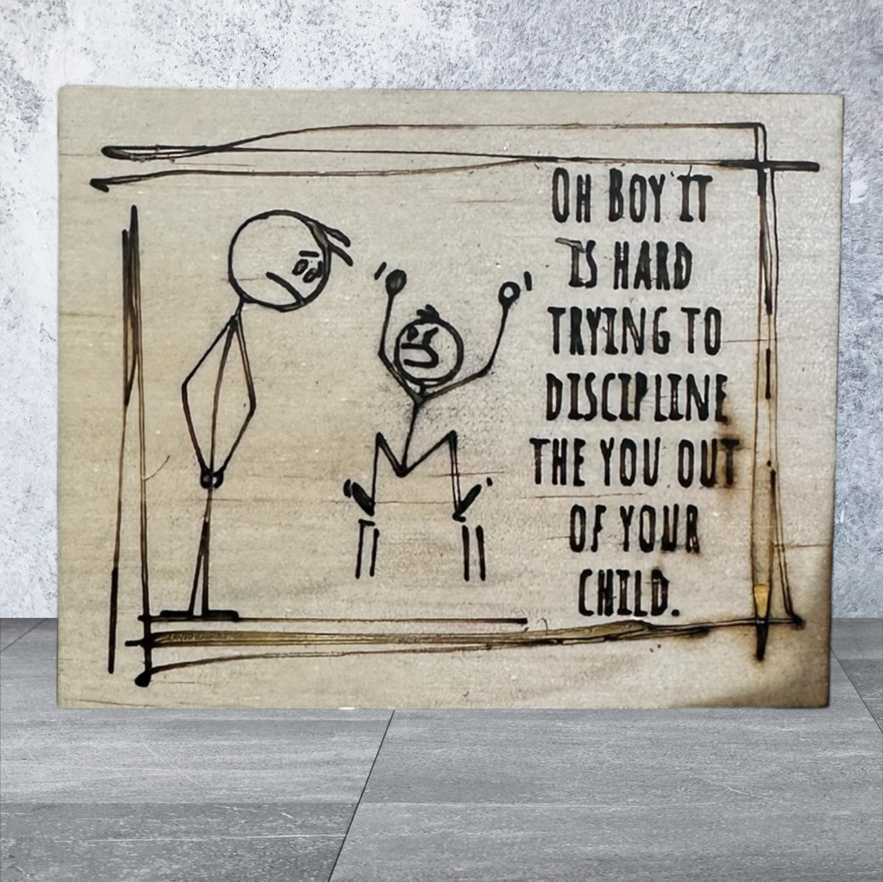 Wooden Sarcastic Fridge Magnet - Oh boy it is hard - Unicorn Fart Productions