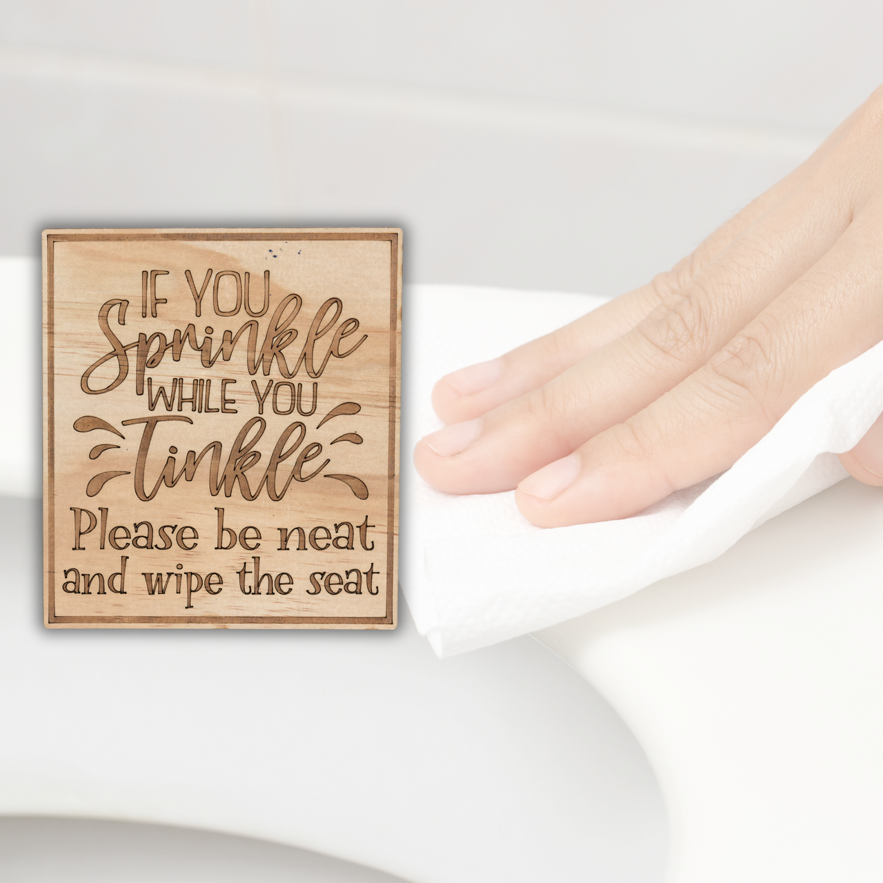 If you sprinkle when you tinkle sign - Unicorn Fart Productions